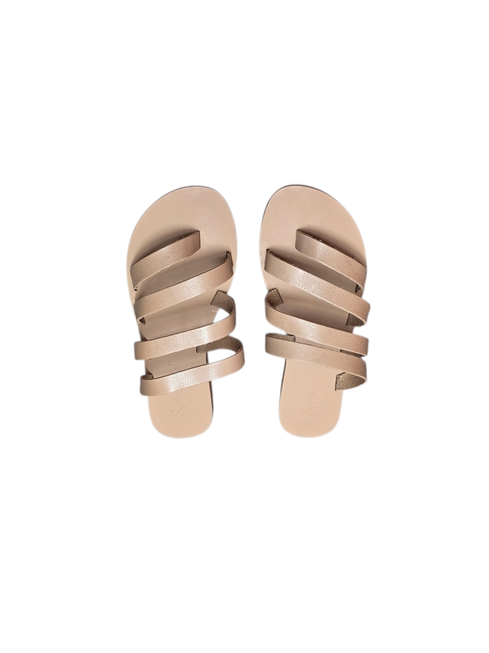 Splendid Beige Multi-Strap Slide Sandals